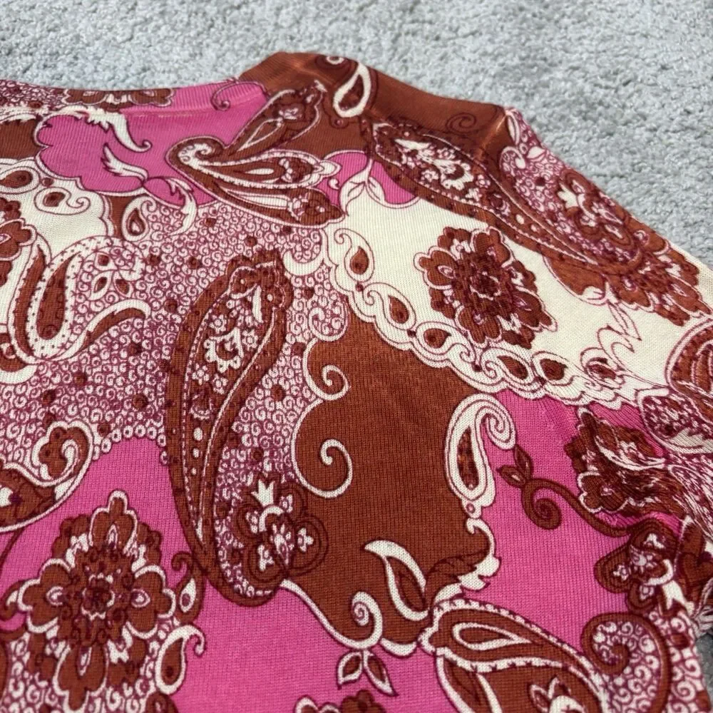 J. Crew Paisley 100% Merino Wool Margot Sweater Size M
